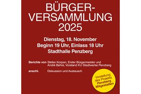Roter Werbebanner Einladung zur Bürgerversammlung
